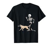 Funny Halloween Anatolian Shepherd Dog And Skeleton Maglietta