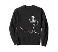 Funny Halloween Beauceron And Skeleton Felpa