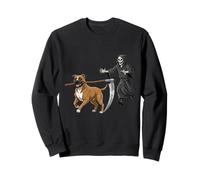Funny Halloween Boxer Dog And The Reaper Felpa