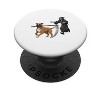 Funny Halloween Boxer Dog and The Reaper PopSockets PopGrip Adesivo