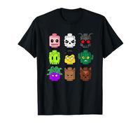 Funny Halloween Building Brick Head Zombie Skeleton Ghost Maglietta