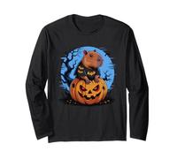 Funny Halloween Capybara Pumpkin Fall Season Maglia a Manica