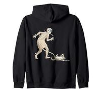 Funny Halloween Cat And Mummy Felpa con Cappuccio