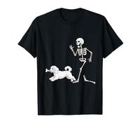 Funny Halloween Coton de Tulear And Skeleton Maglietta