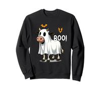 Funny Halloween Cow Ghost Boo Spooky Farmer Felpa