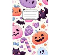 Funny Halloween Doodle Composition Notebook Ruled, 100 Pages - 50 Sheets (5.5 x 8.5“ - 13,97 x 21,59 cm): BoJu, School, Work, Uni, Note-Taking, ... Games, Journaling, Doodles, Drafts