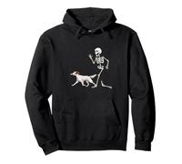 Funny Halloween English Setter And Skeleton Felpa con Cappuccio