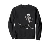 Funny Halloween Flat-Coated Retriever And Skeleton Felpa