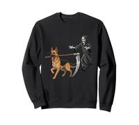Funny Halloween German Shepherd Dog And The Reaper Felpa