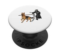 Funny Halloween German Shepherd Dog and The Reaper PopSockets PopGrip Adesivo