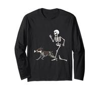 Funny Halloween German Wirehaired Pointer And Skeleton Maglia a Manica