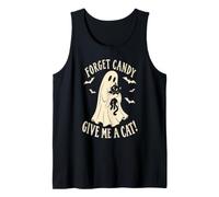 Funny Halloween Ghost Forget Candy Give Me Cat Men Women Canotta