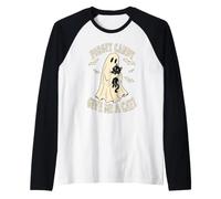 Funny Halloween Ghost Forget Candy Give Me Cat Men Women Maglia con Maniche Raglan