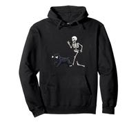 Funny Halloween Giant Schnauzer And Skeleton Felpa con Cappuccio