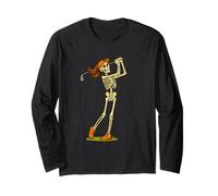 Funny Halloween Golf Skeleton Golf Girl Golfer Maglia a Manica
