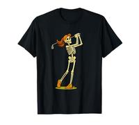 Funny Halloween Golf Skeleton Golf Girl Golfer Maglietta