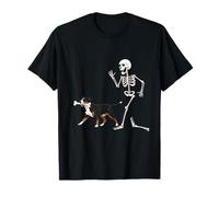 Funny Halloween Great Swiss Mountain Dog And Skeleton Maglietta