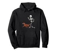 Funny Halloween Irish Setter And Skeleton Felpa con Cappuccio