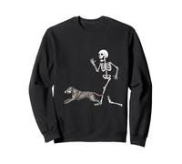 Funny Halloween Irish Wolfhound And Skeleton Felpa