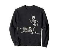 Funny Halloween Keeshond And Skeleton Felpa