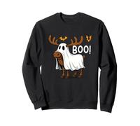 Funny Halloween Moose Ghost Boo Spooky Felpa