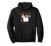 Funny Halloween Moose Ghost Boo Spooky Felpa con Cappuccio