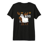 Funny Halloween Moose Ghost Boo Spooky Maglietta Premium