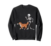 Funny Halloween Nova Scotia Retriever And Skeleton Felpa