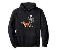 Funny Halloween Nova Scotia Retriever And Skeleton Felpa con Cappuccio