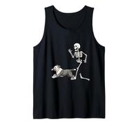 Funny Halloween Old English Sheepdog And Skeleton Canotta