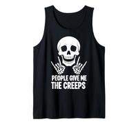 Funny Halloween People Give Me The Creeps Skeleton Skull Canotta