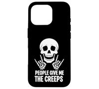 Funny Halloween People Give Me The Creeps Skeleton Skull Custodia per iPhone 16 Pro