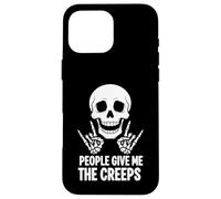 Funny Halloween People Give Me The Creeps Skeleton Skull Custodia per iPhone 16 Pro Max