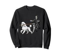 Funny Halloween Poodle Dog And The Reaper Felpa