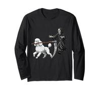 Funny Halloween Poodle Dog And The Reaper Maglia a Manica