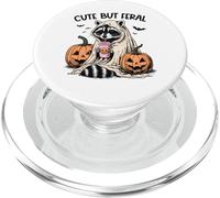 Funny Halloween Raccoon With Pumpkins Bats - Cute But Feral PopSockets PopGrip per MagSafe