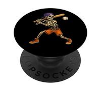 Funny Halloween Skeleton Batting Baseball Player Spooky PopSockets PopGrip Adesivo