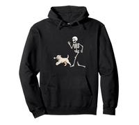 Funny Halloween Soft Coated Wheaten Terrier And Skeleton Felpa con Cappuccio