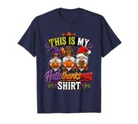 Funny Halloween Thanksgiving Christmas Gnomes Holiday Mashup Maglietta