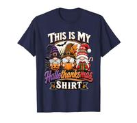 Funny Halloween Thanksgiving Christmas Gnomes Holiday Mashup Maglietta