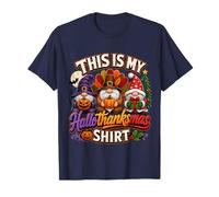 Funny Halloween Thanksgiving Christmas Gnomes Holiday Mashup Maglietta