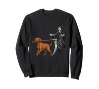 Funny Halloween Vizsla Dog And The Reaper Felpa