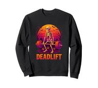 Funny Halloween Workout Deadlift Skeleton Gym Fitness Coach Felpa