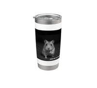 Funny Hamster Flipping Off Middle Finger On Security Camera Bicchiere termico in acciaio inox doppia parete