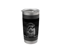 Funny Hamster Flipping Off Middle Finger On Security Camera Bicchiere termico in acciaio inox doppia parete