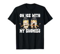 Funny Hanging with My Gnomies On Ice Hockey GNOME Graphic Maglietta