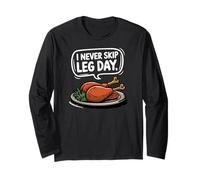 Funny Happy Thanksgiving Food 2024 Turkey Leg Men Women Kids Maglia a Manica