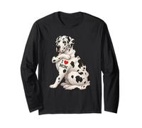 Funny Harlequin Great Dane Dog Mom Maglia a Manica