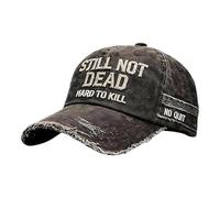 Funny Hats for Men, Distressed Vintage Adjustable Still Not Dead Baseball Cap for Men, Washed Cotton Casual Hat with Humor Design, Comfortable Everyday Cap for Outdoor Office Work Travel Events