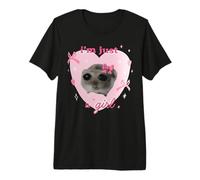 Funny Heart I'm Literally Just a Girl Sad Hamster Meme Maglietta Premium